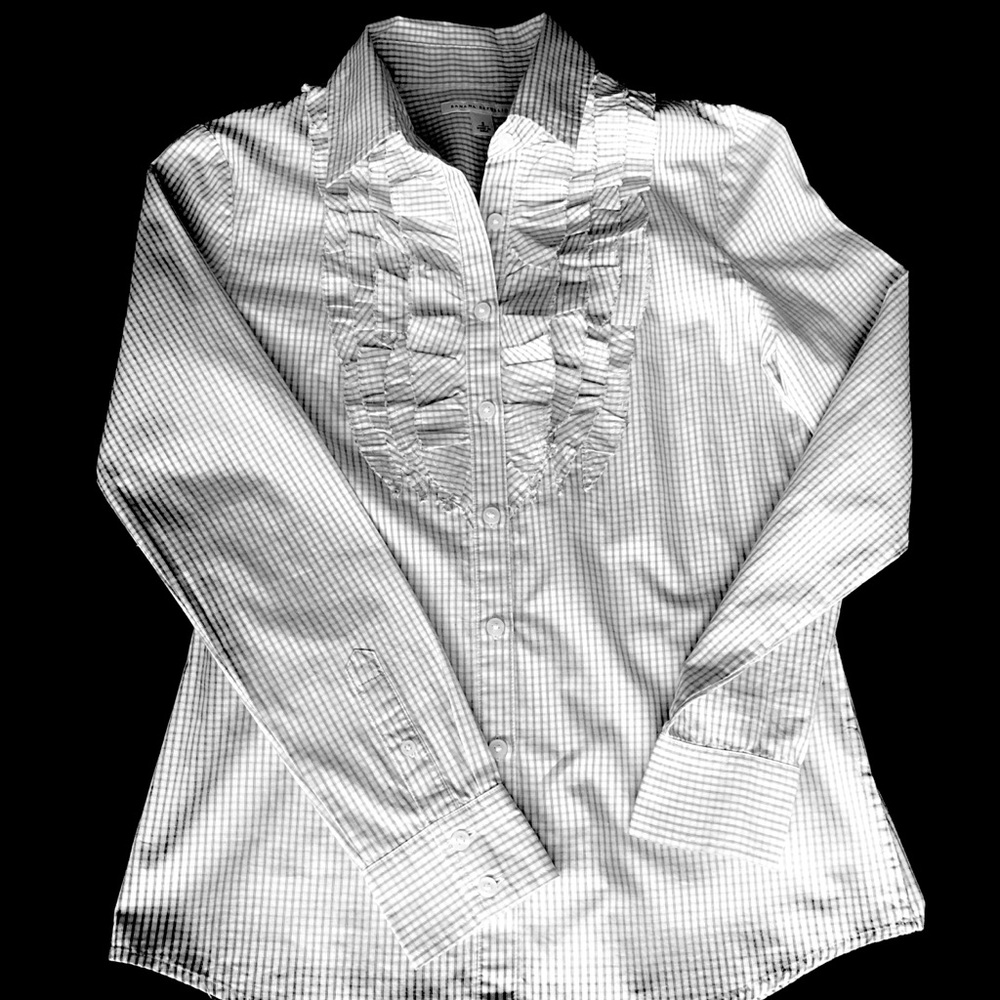 Banana republic ruffled button-down